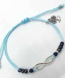 Infinty armbandje aqua donkerblauw