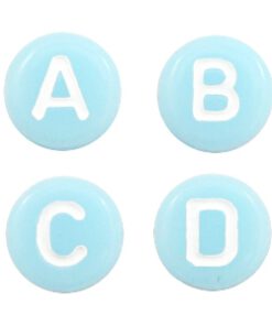 letterkralen aqua blue white