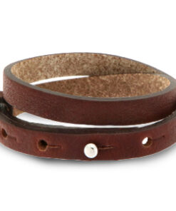 Verstelbare dubbele heren armband 8mm Burgundy brown