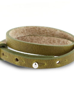 Verstelbare dubbele heren armband 8mm Olive green