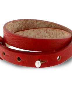 Verstelbare dubbele heren armband 8mm Ruby red