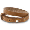 Verstelbare dubbele heren armband 8mm Saddle brown