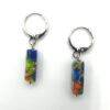 Oorbellen met natuursteen Regalite hanger mix color zilver