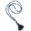 Lange ketting Karen in blauw met aqua In diverse kleuren leverbaar.
