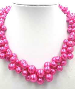 Ketting Teresa fuchsia glasparels