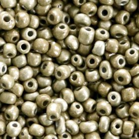 Glaskralen Rocailles 60 (4mm) Metallic moss green 38722