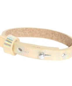 Verstelbare armband leer kids 8mm Holographic champagne