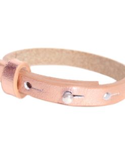 Verstelbare armband leer kids 8mm Holographic rosegold