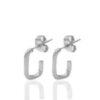 Roestvrij stalen (RVS) Stainless steel oorbellen/oorstekers zilver
