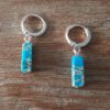 Oorbellen (RVS) met natuursteen Regalite hanger Light Cyan zilver