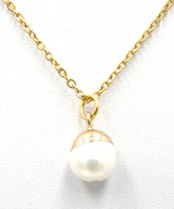 rvs ketting met zoetwater parel hanger goud