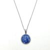 VDBK007 'The lady in blue' RVS ketting met Delfts blauwe vintage keramieken hanger 18mm