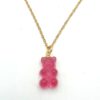 Stainless Steel Initiaal Ketting gummi bear Pink