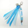 Sleutelhanger Karin met naam in turquoise wit