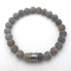 Stoere herenarmband van Ocean Jaspis frosted kralen