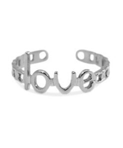 Roestvrij stalen (RVS) Stainless steel ring Love Zilver