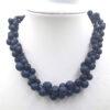 Unieke ketting van donker blauwe matte kralen
