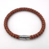 Leren heren armband copper brown