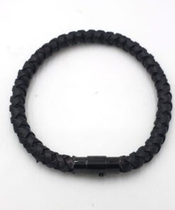 Leren heren armband Vintage black