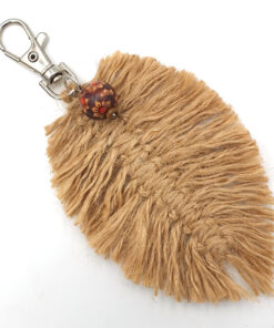 Sleutelhanger Macrame veer van jute