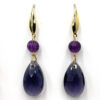 Oorbellen facetgeslepen druppel paars