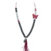 Vrolijke kinderketting roze met vlinder