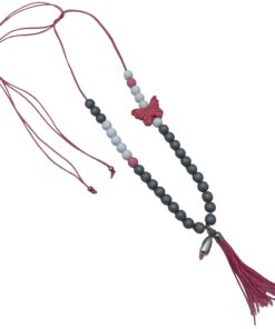 Vrolijke kinderketting roze met vlinder