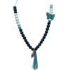 Vrolijke kinderketting blauw wit met vlinder