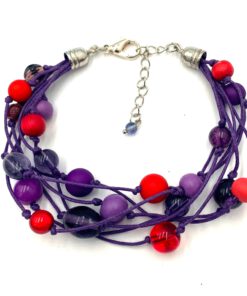 Armband Gabrielle paars rood