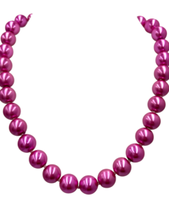 Ketting Nine fuchsia roze glasparels