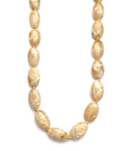 Lange ketting big beads in beige