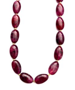 Lange ketting big beads in aubergine